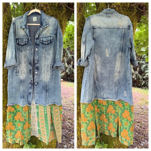 Kantha Bae Denim Duster Jacket - Picture 1 of 8